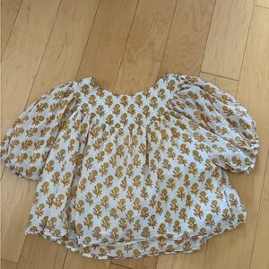 Emerson Fry Floral Blouse - White and Gold “little marigold”